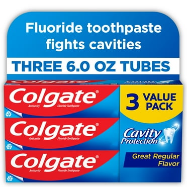 Colgate Cavity Protection Toothpaste with Fluoride, Great Regular Flavor, 6 oz, 3 pack