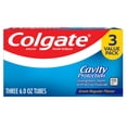 thumbnail interactive-video image 1 of Colgate Cavity Protection Fluoride Toothpaste, Great Regular Mint Flavor, 3 Pack, 6 oz, 1 of 16