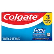 Colgate Cavity Protection Toothpaste with Fluoride, Great Regular Flavor, 6 oz, 3 pack
