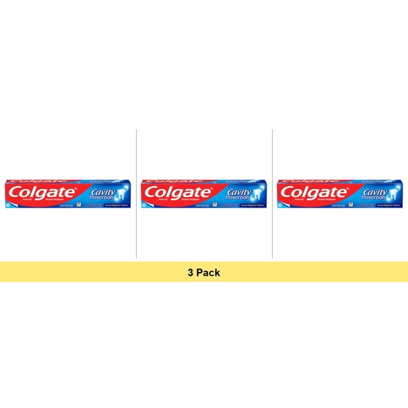 Colgate Cavity Protection Toothpaste with Fluoride, Minty Great Flavor, 6 oz Tube - 3 Pack