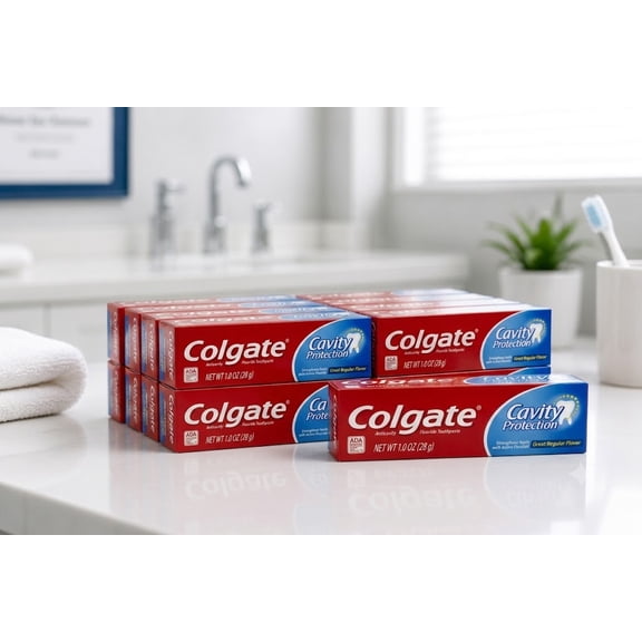 Colgate Cavity Protection Travel Toothpaste with Fluoride, TSA Approved Size - 1 ounce (24 Pack