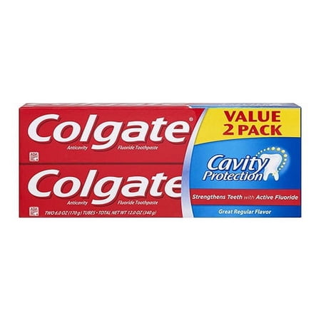 Colgate Cavity Protection with Active Fluoride Toothpaste, Value pack, 6 Oz, 2 Pack, 3 Pack
