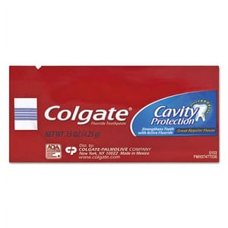 Colgate Colgate Cavity Protection Toothpaste, Regular Flavor, 0.15 oz Sachet, 1,000/Carton 50130