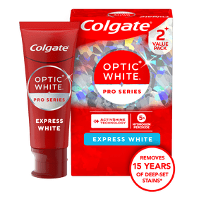 Colgate Optic White Pro Series Express White Toothpaste with 5% Hydrogen Peroxide, 2 Pack, 3.0 oz