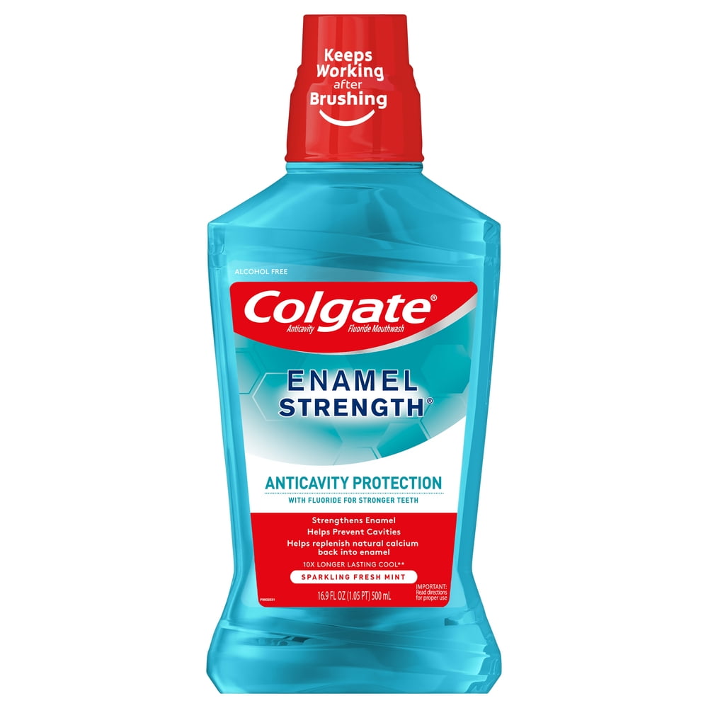 Colgate Enamel Health Alcohol Free Mouthwash, Sparkling Fresh Mint, 16.9 fl oz