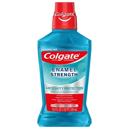 Colgate Enamel Health Anticavity Fluoride Mouthwash, Sparkling Fresh Mint - 16.9 oz