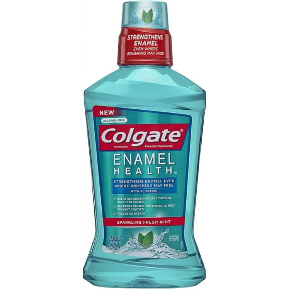 Colgate Enamel Health Anticavity Fluoride Mouthwash, Sparkling Fresh Mint 16.90 oz (Pack of 2)