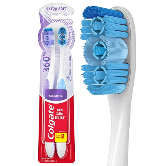 Colgate Enamel Health Sensitive Toothbrush, Extra Soft, 2 ct