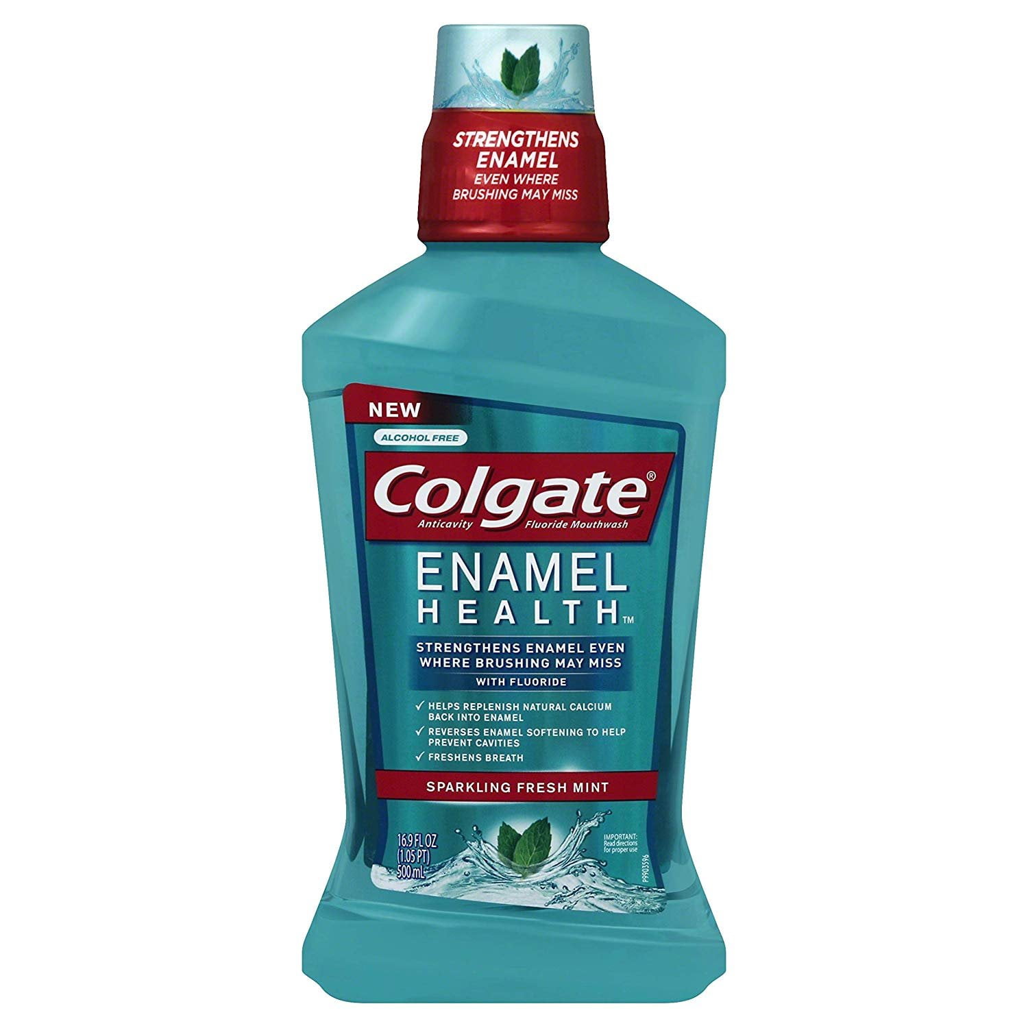 Colgate Enamel Health Sparkling Fresh Mint Anticavity Fluoride Mouthwash, 500 Milliliters - 6 Pack