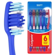 Colgate Extra Clean Toothbrush, Soft Bulk Toothbrush Pack, 6 Pack