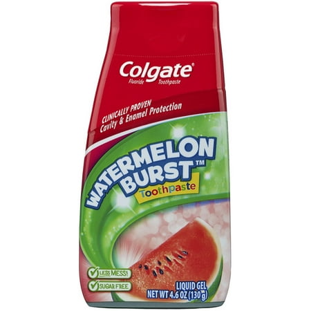 Colgate Fluoride Liquid Gel Toothpaste, Watermelon Burst, 4.6 oz (Pack of 2)