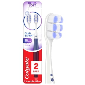 Colgate Gum Expert, Adult Manual Gum Toothbrush, Ultra Soft, 2 Pack