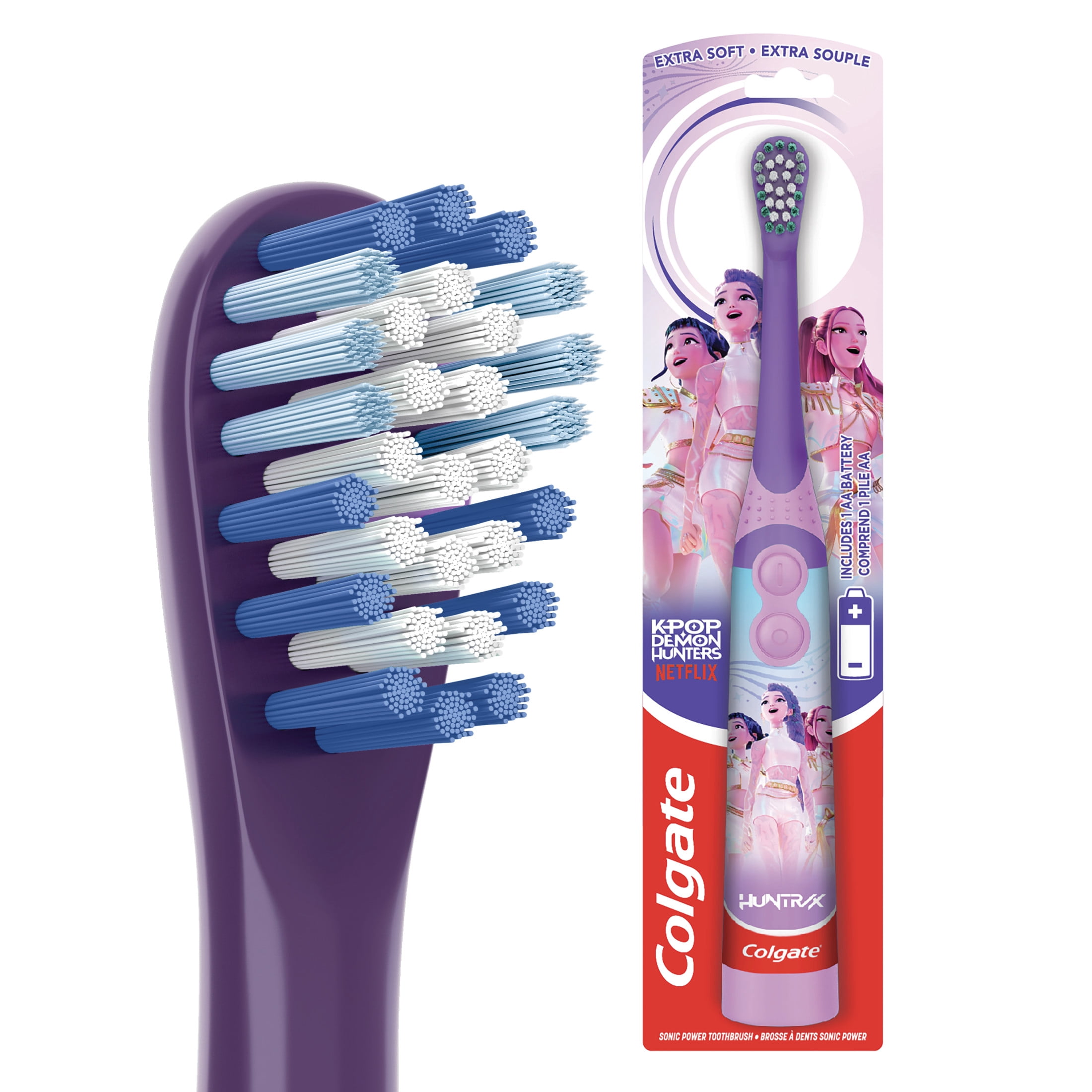 Colgate KPop Demon Hunters Kids Battery Toothbrush, Extra Soft, 1 Pack
