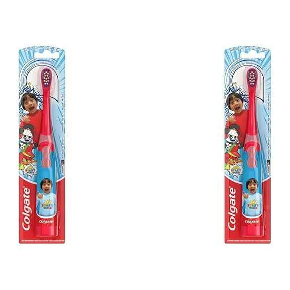 Colgate Kids Battery Powered Toothbrush, Ryan,S World, Extra Soft Bristles, 2 Pack