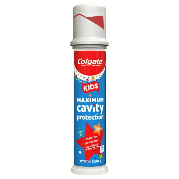 Colgate Kids Cavity Protection Toothpaste with Fluoride, Mild Bubble Fruit, 4.4 oz Pump