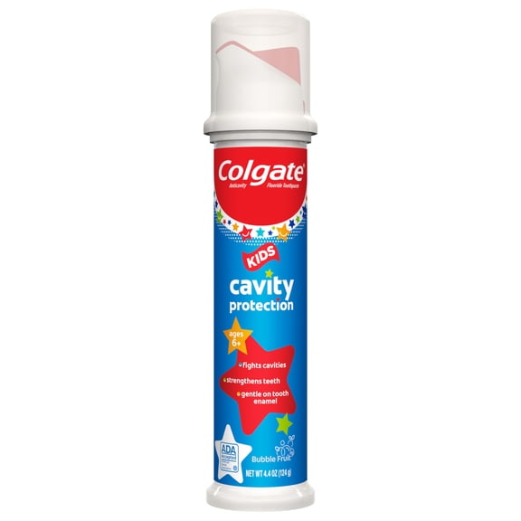 Colgate Kids Cavity Protection Toothpaste with Fluoride, Mild Bubble Fruit, 4.4 oz Pump