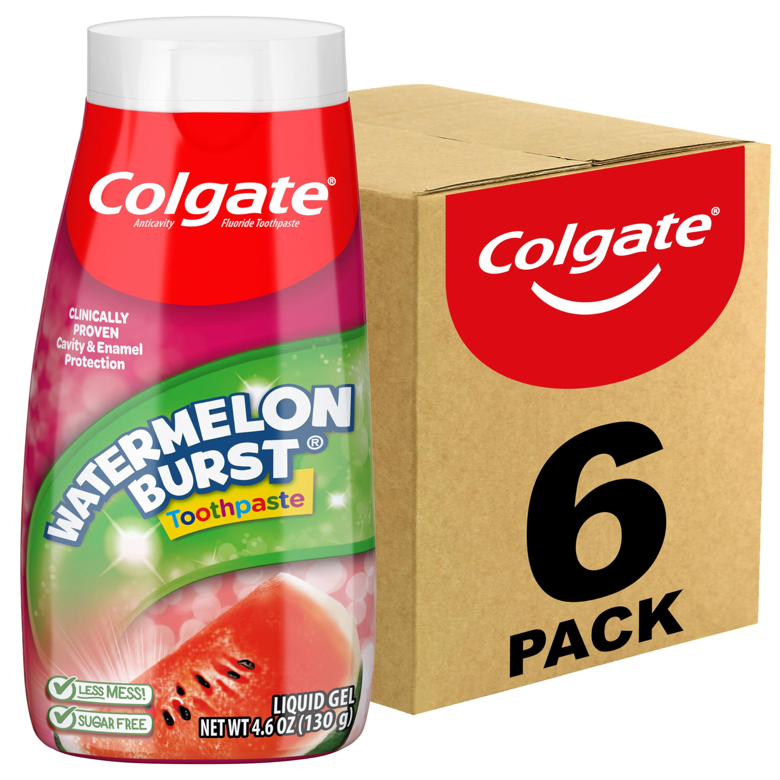 Colgate Kids Fluoride Toothpaste Pack, Kids Watermelon Toothpaste Gel