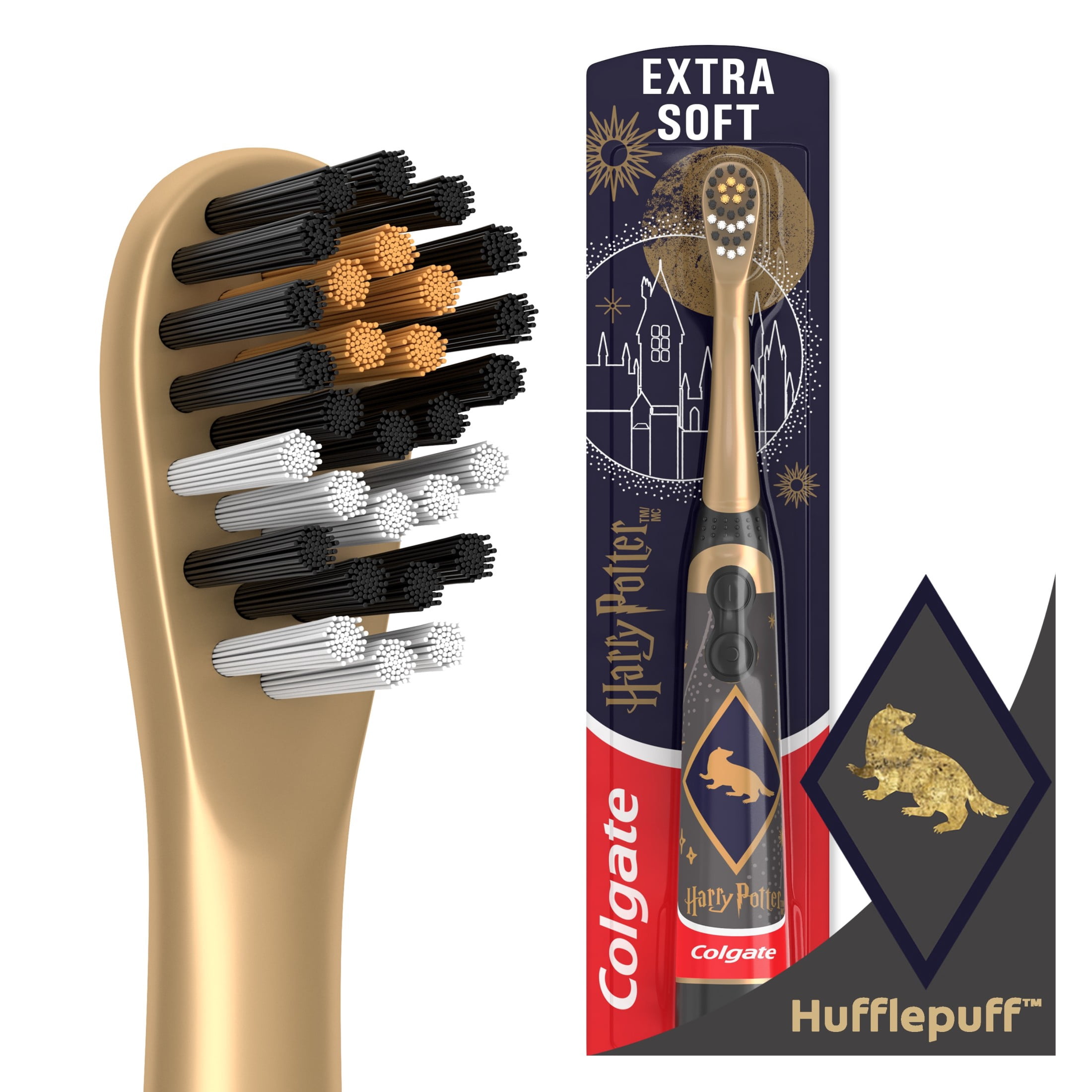 Colgate Harry Potter Hufflepuff Kids Battery Toothbrush, Extra Soft, 1 Pack