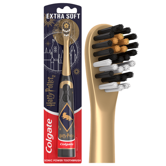 Colgate Harry Potter Hufflepuff Kids Battery Toothbrush, Extra Soft, 1 Pack