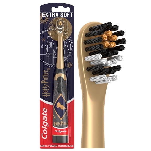 Colgate Harry Potter Hufflepuff Kids Battery Toothbrush, Extra Soft, 1 Pack