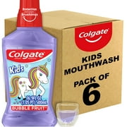 Colgate Kids Mouthwash, Unicorn, Bubble Fruit Flavor, Anticavity Fluoride Mouthwash, 16.9 Ounce (Pack Of 6) - Pack Of 2