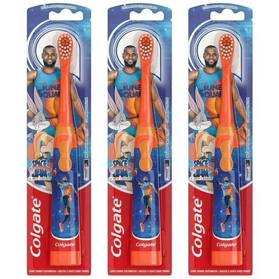 Colgate Kids Space Jam Electric Toothbrush, Kids Battery Toothbrush  3 Pack