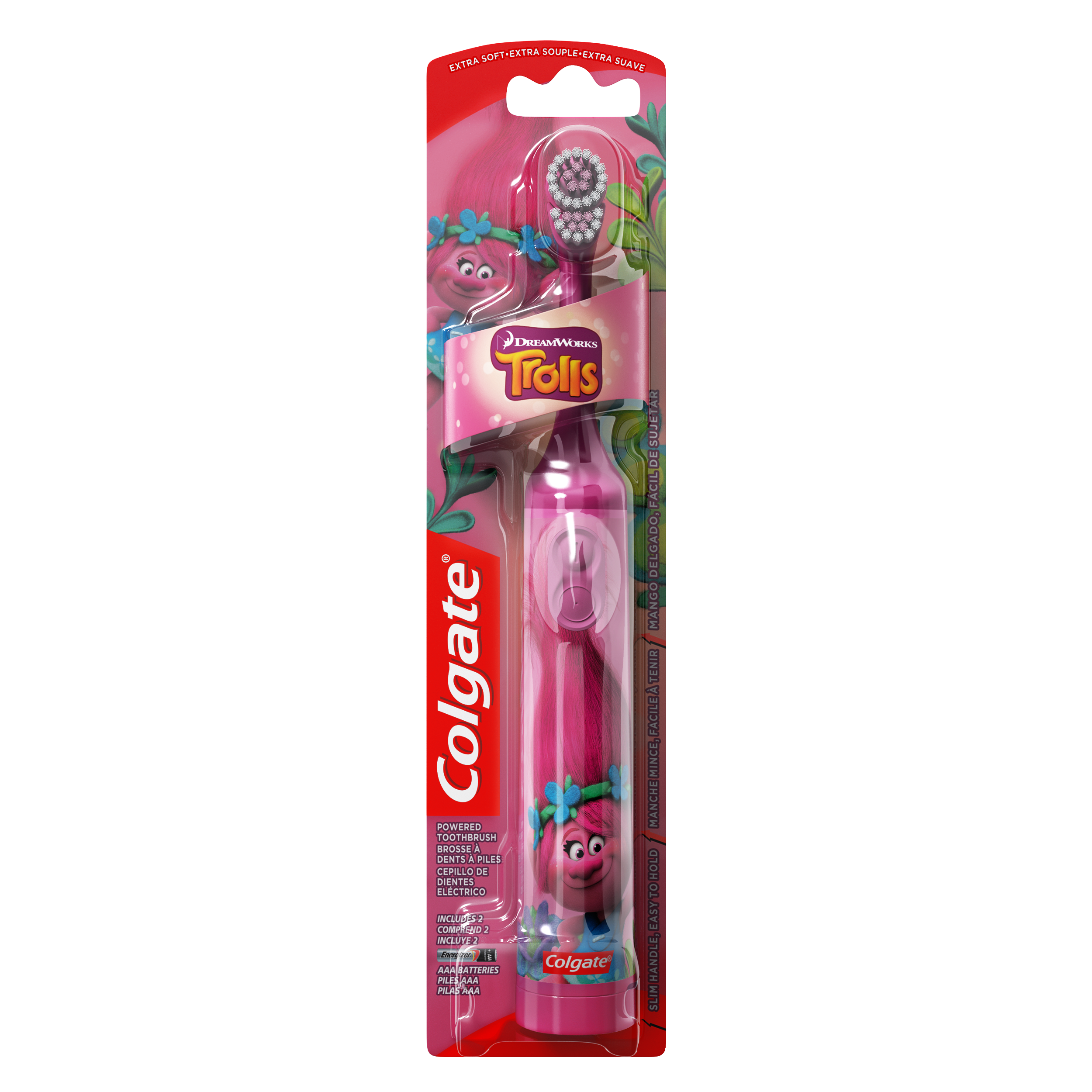 Colgate Kids Spinning Battery Powered Toothbrush, Trolls, Extra Soft, 1 Ct