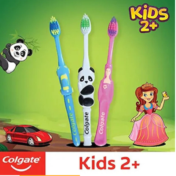 Colgate Kids Toothbrush Extra Soft Bristles Multicolor  Value Pack 3 Counts