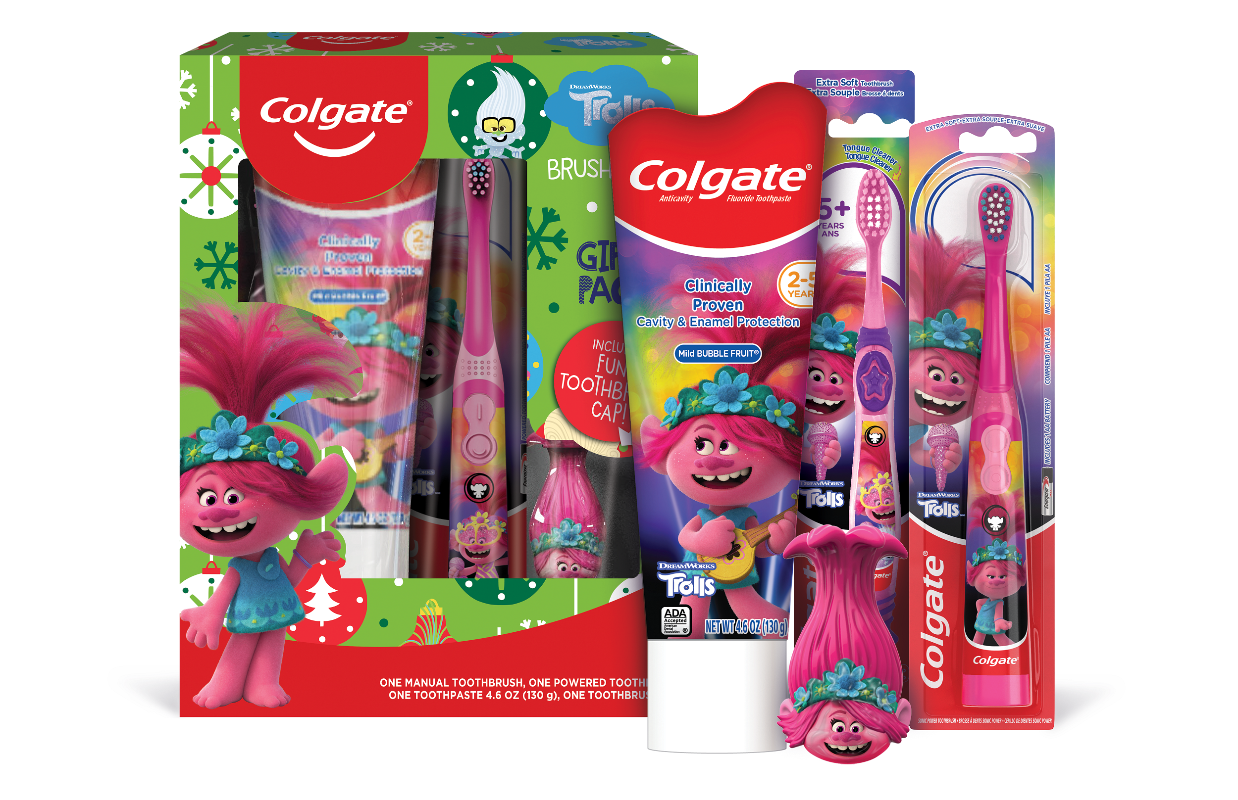 Colgate Kids Toothpaste Gift Set, Fruit Flavor Trolls, 4 Pack - image 1 of 5