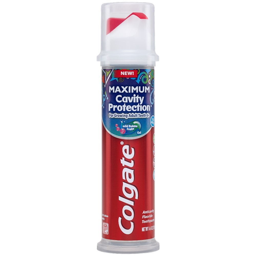Colgate Kids Toothpaste Pump, Maximum Cavity Protection, Mild Bubble Fruit Flavor, 4.4 oz - image 1 of 4