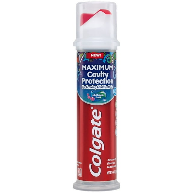 Colgate Kids Toothpaste Pump, Maximum Cavity Protection, Mild Bubble Fruit Flavor, 4.4 oz