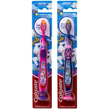 Colgate Kids Unicorn Toothbrush with Suction Cup for Children 5+ Years Old, Extra Soft (Colors Vary) - 1 Count