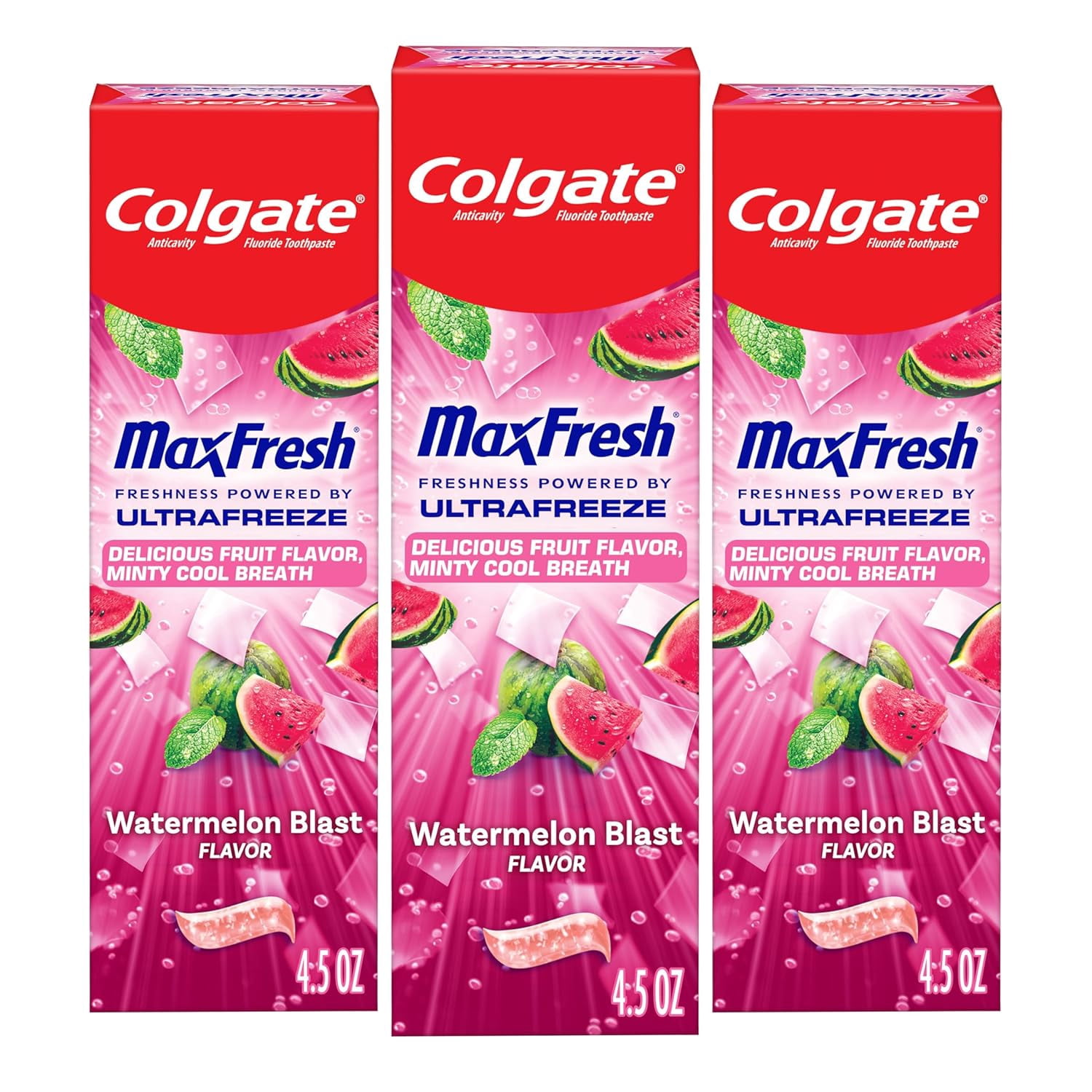 Colgate Max Fresh Anticavity Fluoride Toothpaste with Breath Strips, 3 ...