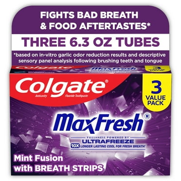 Colgate MaxFresh Knockout Mint Toothpaste, 3 Pack, 6.3 oz
