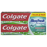 Colgate Max Fresh Toothpaste with Mini Breath Strips, Clean Mint - 6 Ounce (2 Pack)