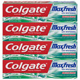 thumbnail image 1 of Colgate Max Fresh Toothpaste with Mini Breath Strips, Clean Mint - 6 ounce (4 Count), 1 of 7