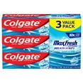 thumbnail image 1 of Colgate Max Fresh Toothpaste with Mini Breath Strips, Cool Mint - 6.0 Ounce (3 Pack), 1 of 17