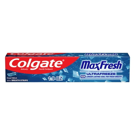 Colgate MaxFresh Cool Mint Toothpaste, Travel Toothpaste, 1.9 oz