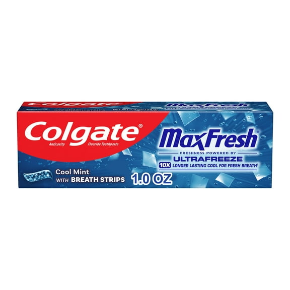 Colgate MaxFresh Cool Mint Toothpaste, Travel Toothpaste, 1.0 oz