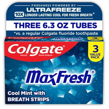 Colgate MaxFresh Cool Mint Toothpaste, 3 Pack, 6.3 oz