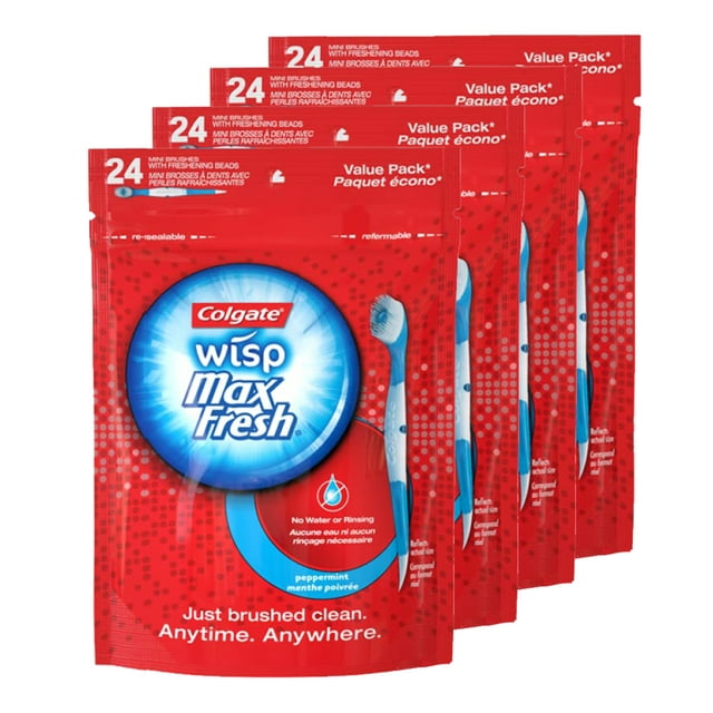Colgate Max Fresh Small Toothbrushes, Wisp Disposable Mini Travel