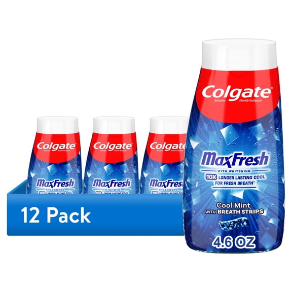 (12 pack) Colgate MaxFresh Clean Mint Toothpaste, 4.6 oz