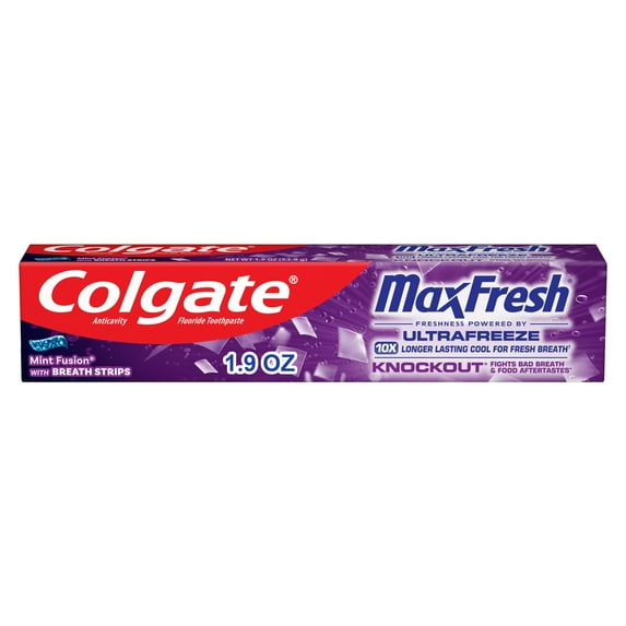 Colgate MaxFresh Knockout Mint Toothpaste, Travel Toothpaste, 1.9 oz