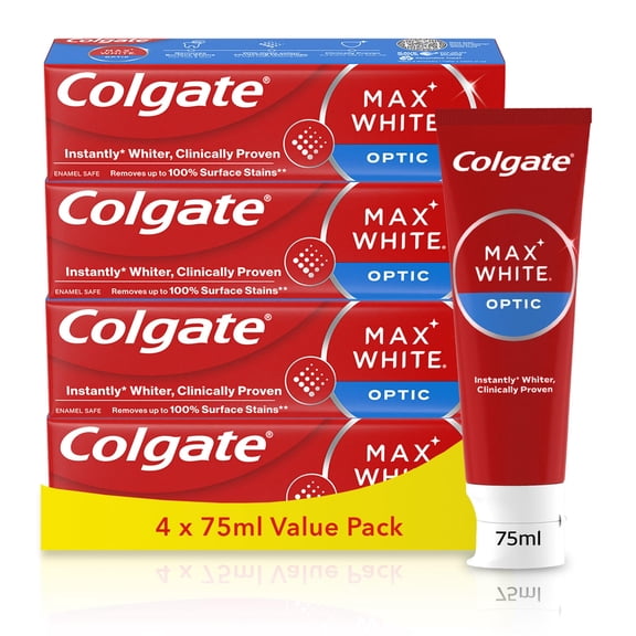 Colgate Max White Optic Toothpaste, 75ml (Pack of 4)