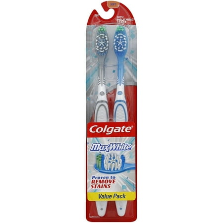 Colgate Max White Soft Full Head Toothbrushes Value Pack, 2 ea (Pack of 2)