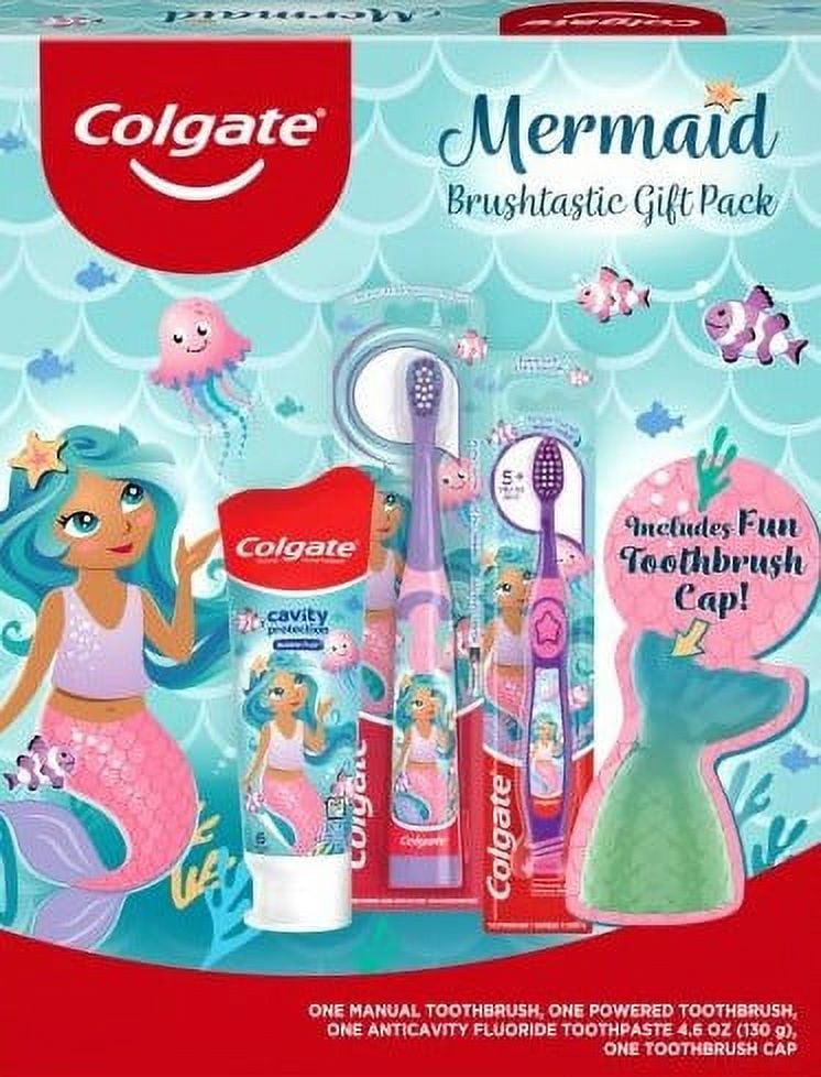Colgate Mermaid Gift Set, 1 Powered Toothbrush, 1 Manual Toothbrush