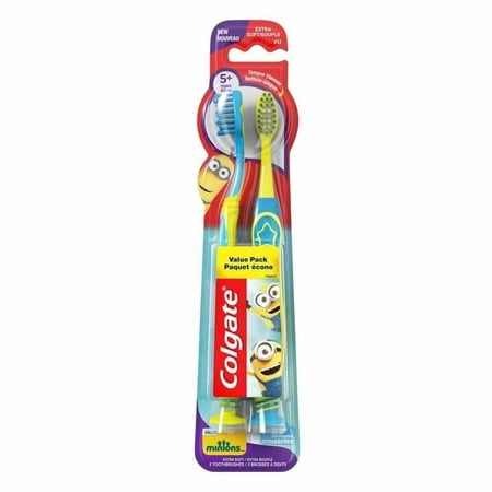 Colgate Minions ToothBrush For Kids Ages 5 and Up - Value Pack 2 ct 2 Pack