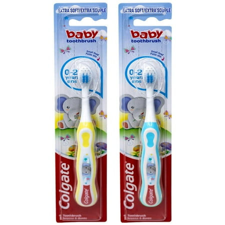 Colgate My First Baby Toothbrush, Extra Soft, (Colors Vary) - Pack of 2