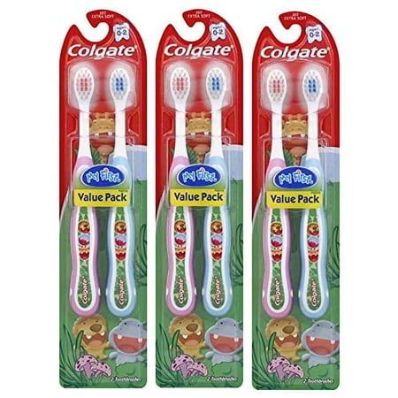 Colgate My First Baby and Toddler Toothbrush, Extra Soft Infant Training Toothbrush, Ages 0-2, 6 Count