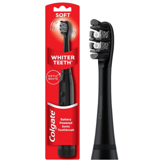 Colgate Optic White Adult Sonic Battery Operated Electric Toothbrush, Soft